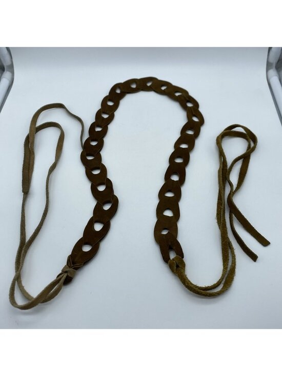 Unbranded Accessories - Women’s Brown Genuine Leather Loop Tie Belt – Size S – 28" End‑to‑End